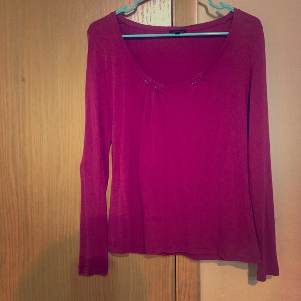 Talbots Raspberry Colored Long Sleeve Shirt